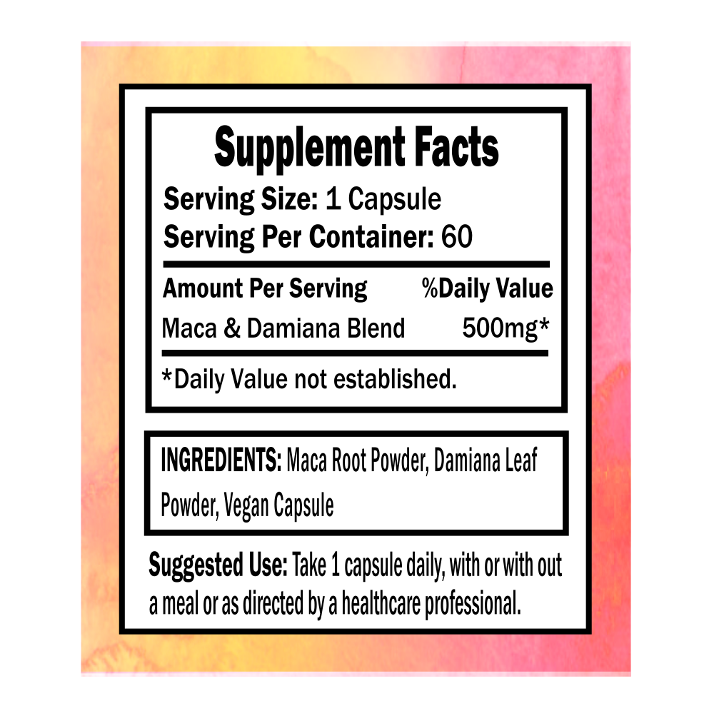 Maca + Damiana Capsules: 60ct