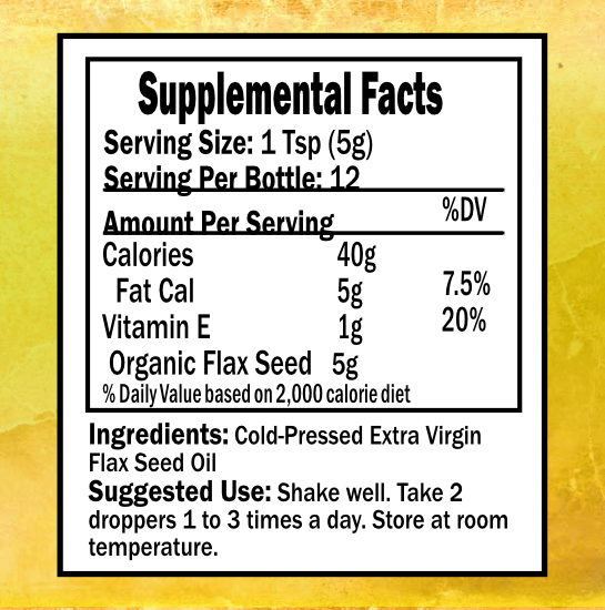 Flax Seed Oil: 2oz