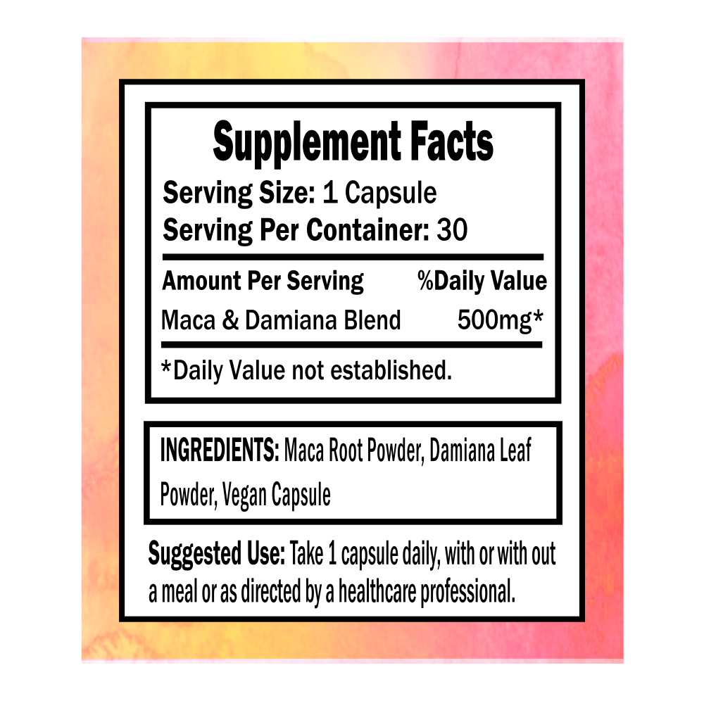 Maca + Damiana Capsules: 30ct